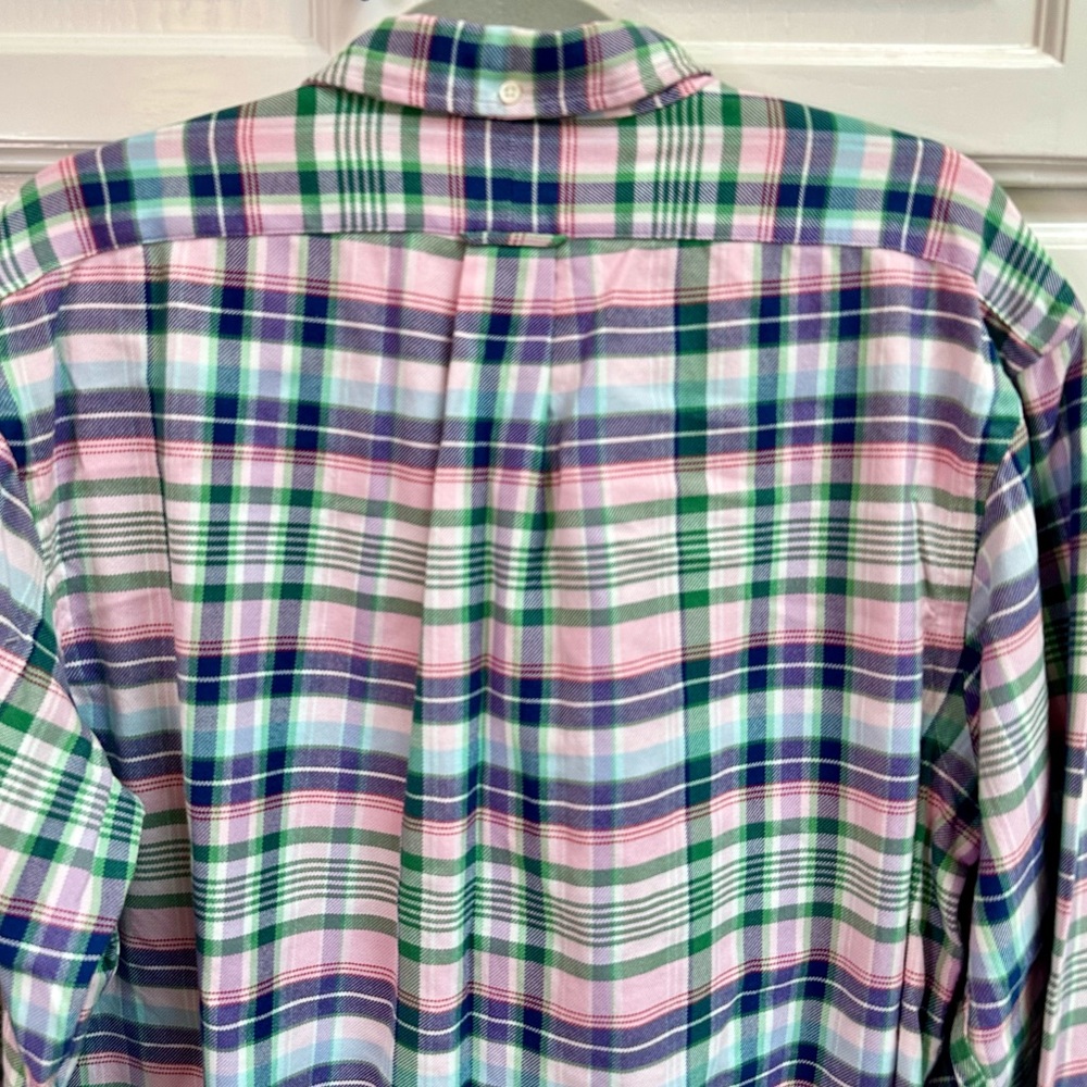 Ralph Lauren Plaid Button Down Shirt Pink & Green Size XL - Picture 3 of 7